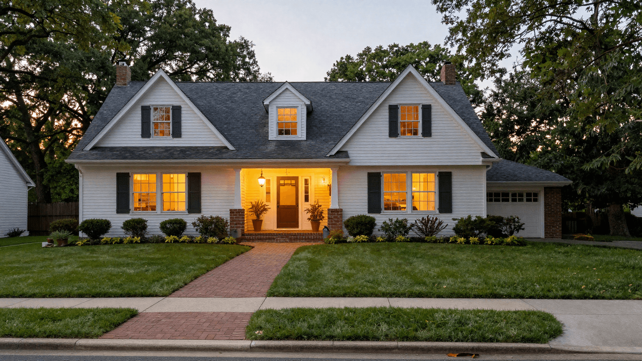 A warm, well-kept Long Island home exterior with a for-sale sign